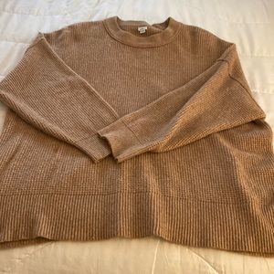 Aerie Oversized Knit Sweater Tan